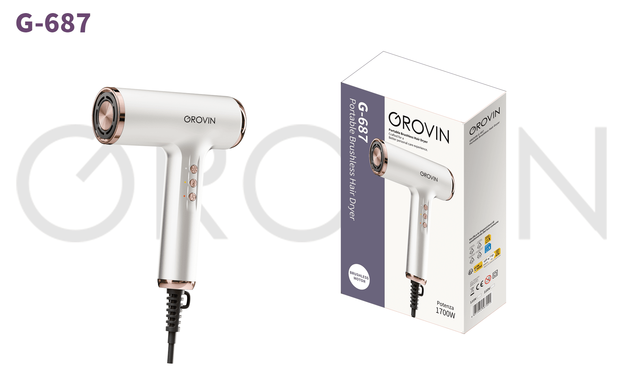 GROVIN G-687 Brushless Motor Hair Dryer