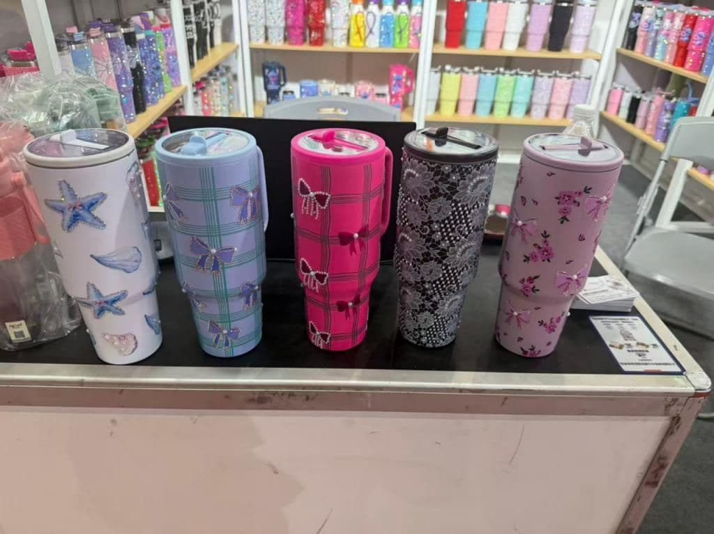 Rhinestone Stainless Steel Tumbler, Ref. D074