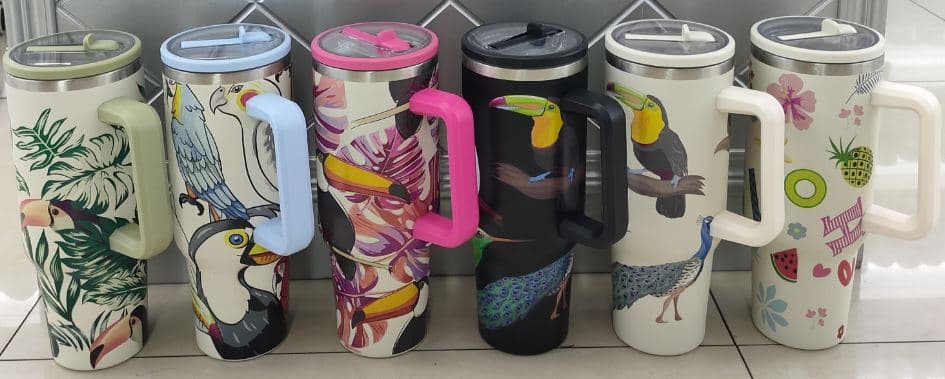 Diwangxin Printed Car Tumbler with Spout Lid, 1200ml