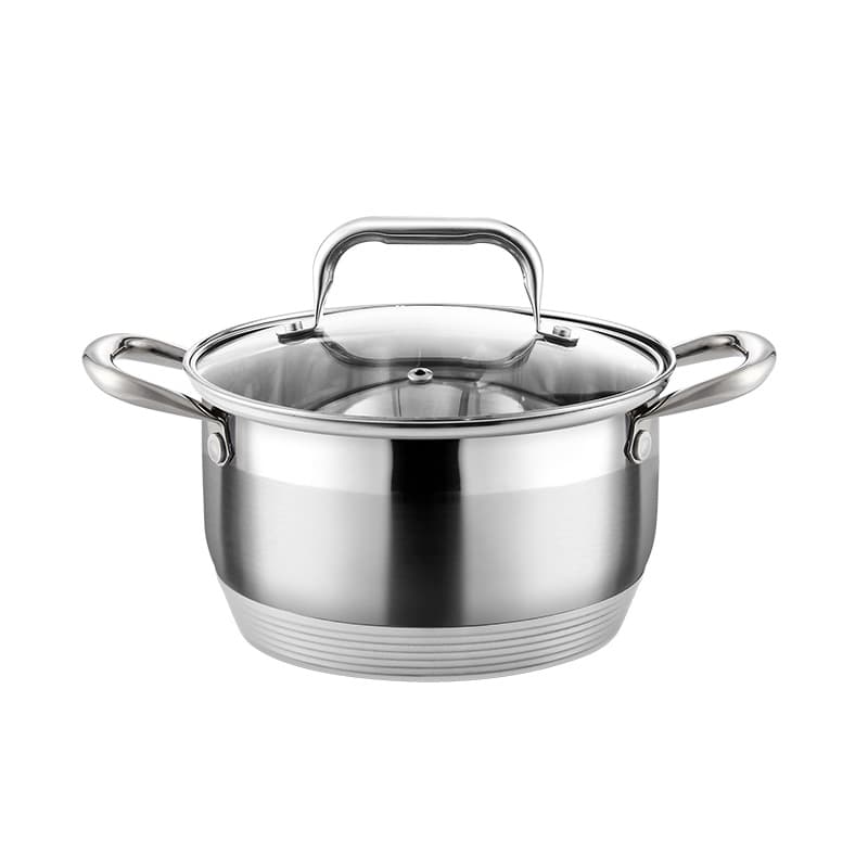 HausRoland HR149-5 Stainless Steel Casserole with Glass Lid, Extra Large