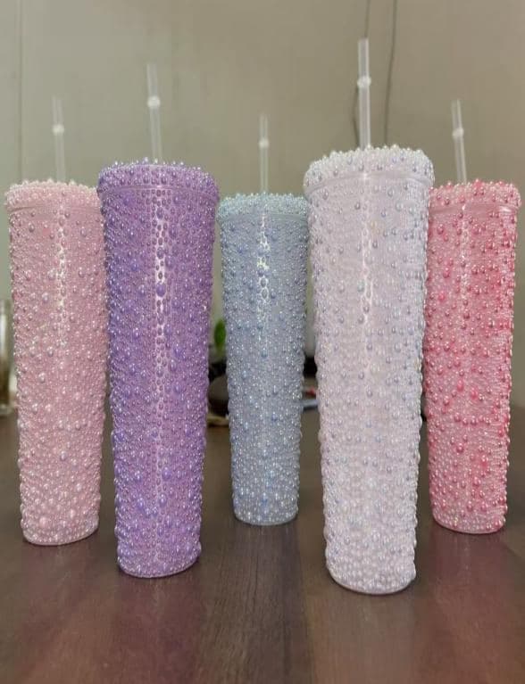 Rhinestone Stainless Steel Tumbler, 450 ml, Ref. D052