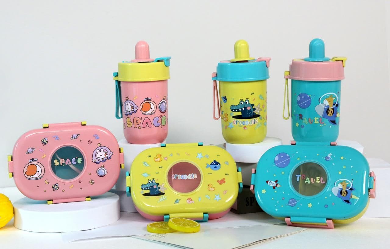 Space Print Kids Lunch Box and Water Bottle Set, 108 pcs/carton, carton 69 x 52 x 54 cm