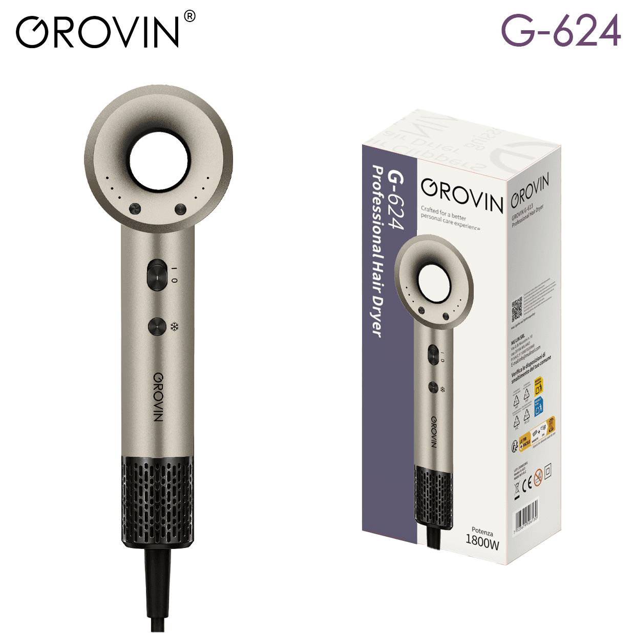 GROVIN G-624 Brushless Motor Hair Dryer