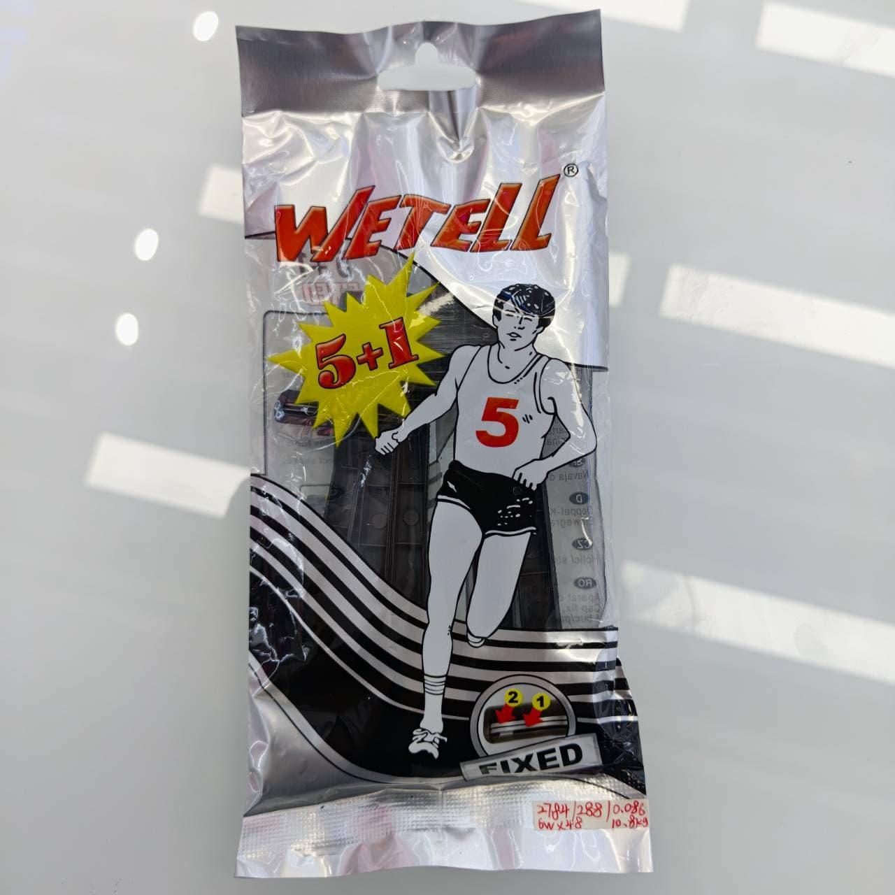 WeTell Twin Blade Disposable Razors, Fixed Head, 5+1 Pack
