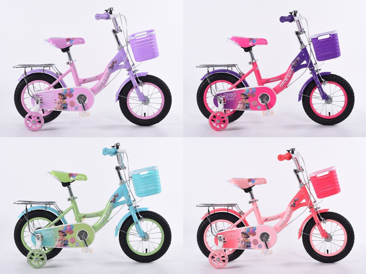 KLN Girls Bike with Coloured Basket and Rear Rack