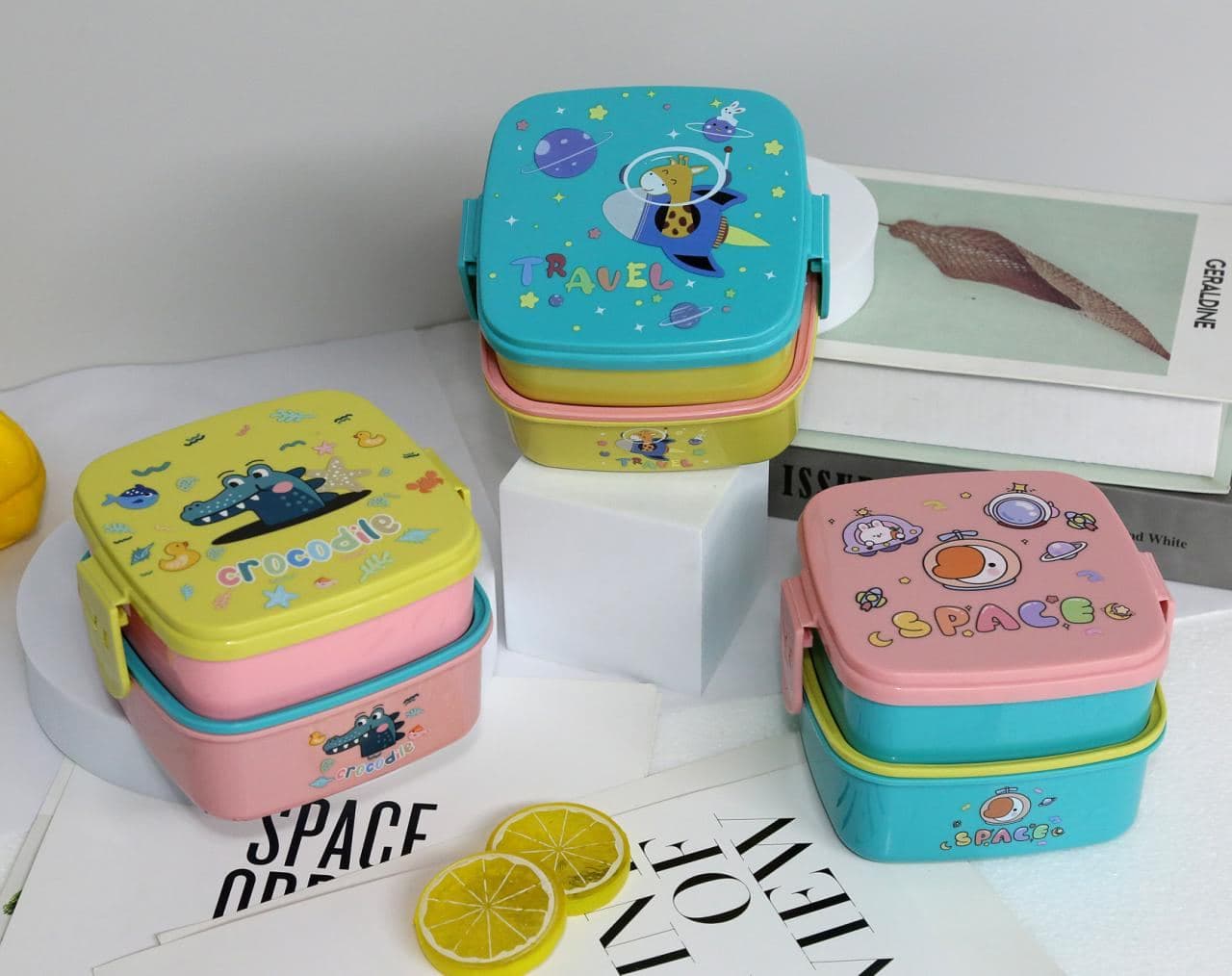 Space Print Kids Lunch Box Set, 54 pcs/carton, carton 70 x 60 x 49 cm