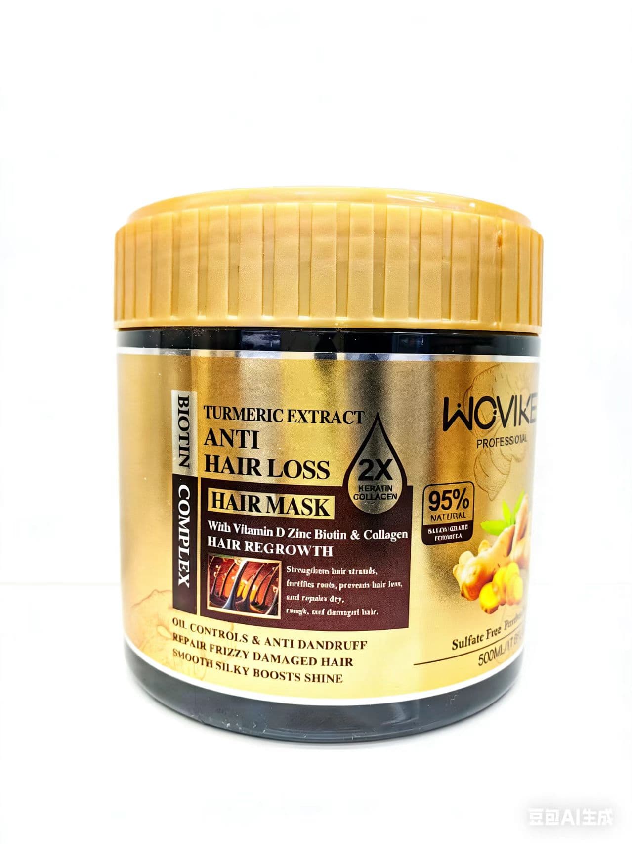 WOVIKE FR019-3 Turmeric Hair Mask, 500ml