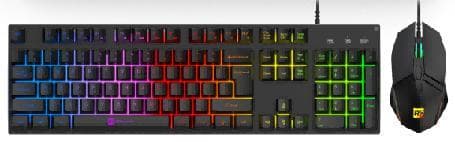 R8 GW1003 104 Keys Esports Keyboard and Mouse RGB Lighting English & Arabic & Spanish layout