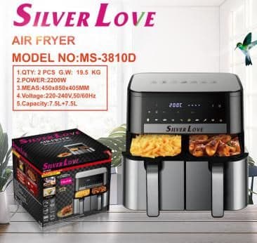 Air Fryer MS-3810D, 7.5L+7.5L, 2200W