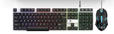 R8 1909 Wired Illuminated Keyboard and Mouse Combo English & Arabic & Spanish layout