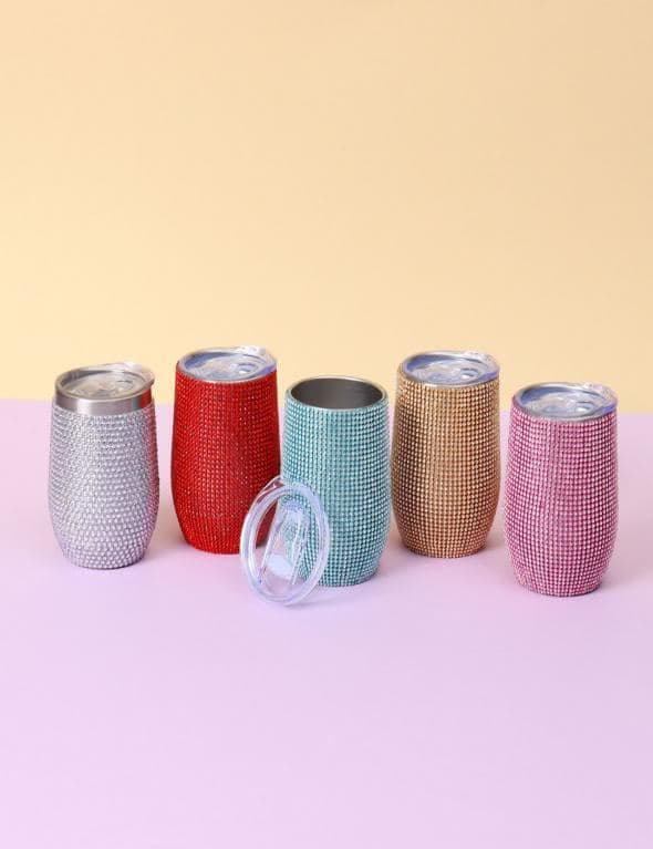 Rhinestone Stainless Steel Tumbler, Ref. D061