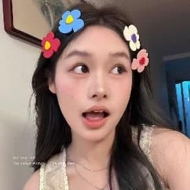 Flower Hair Clips, Blue and Red