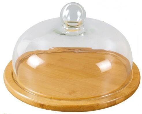 Bamboo Cheese Board with Glass Dome, Extra Large