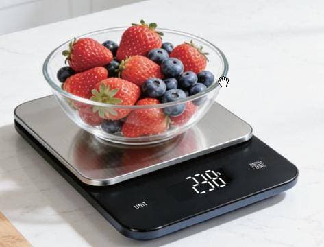 Digital Kitchen Scale 5kg, Flat Stainless Steel Platform