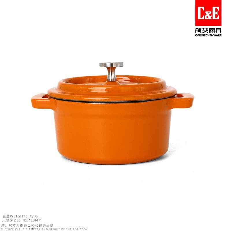 10cm Mini Enamel Cast Iron Pot, 190 x 150mm
