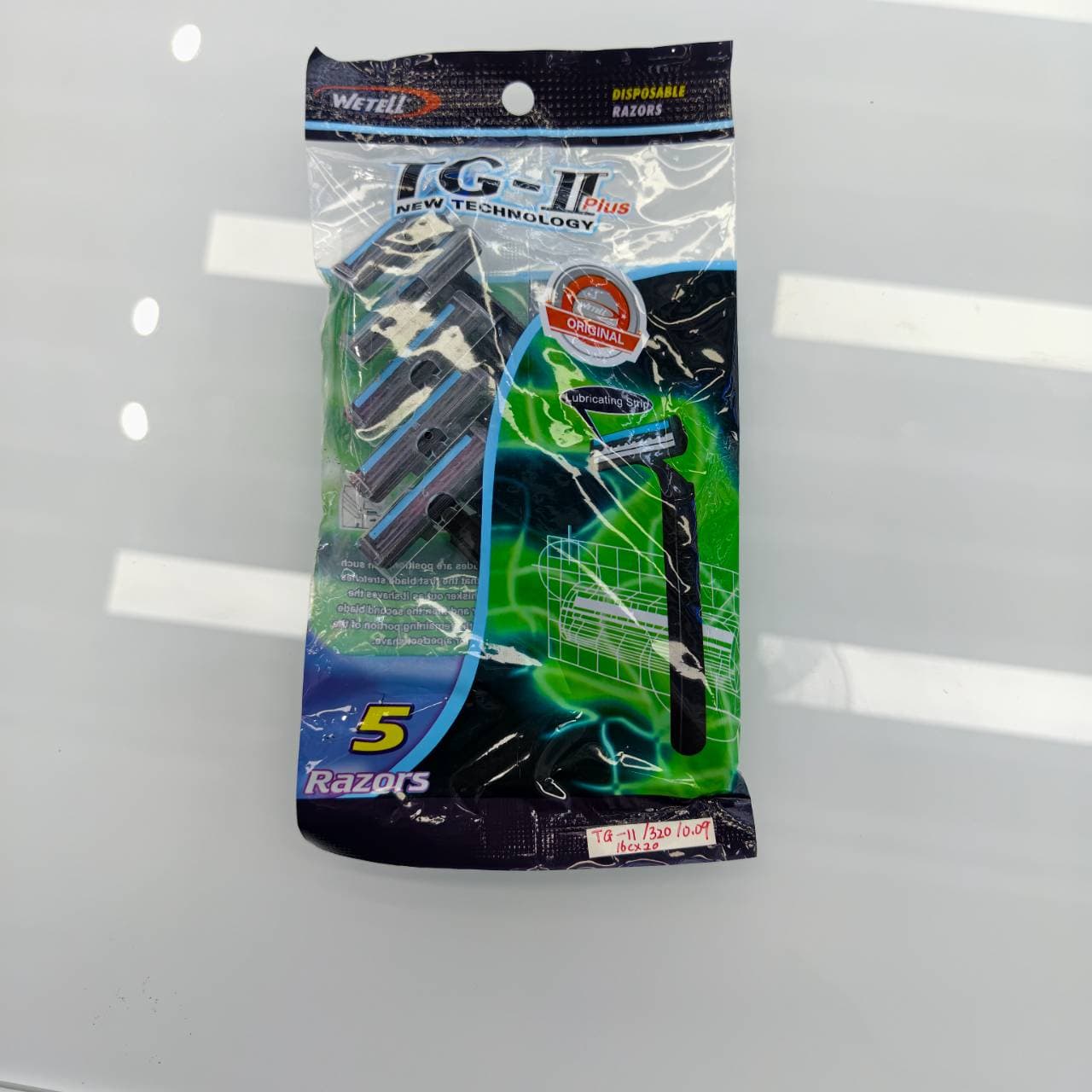 WeTell TG-II Plus Twin Blade Disposable Razors, 5-Pack