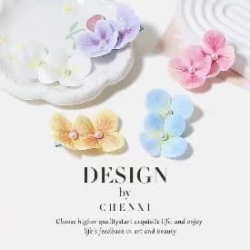 Flower Hair Clips with Pearl, Pastel