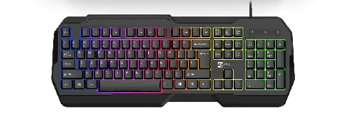 R8 GW102 Wired Gaming Keyboard Single Rainbow Backlight English & Arabic & Spanish layout