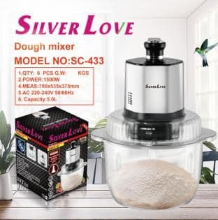 Meat Grinder with Glass Bowl SC-433, 5. 0L,Glasscup, 1500W