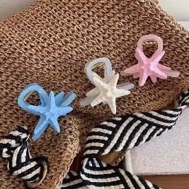 Starfish Hair Clips, Blue and Pink