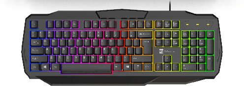 R8 GW100 Wired Gaming Keyboard Single Rainbow Backlight English & Arabic & Spanish layout