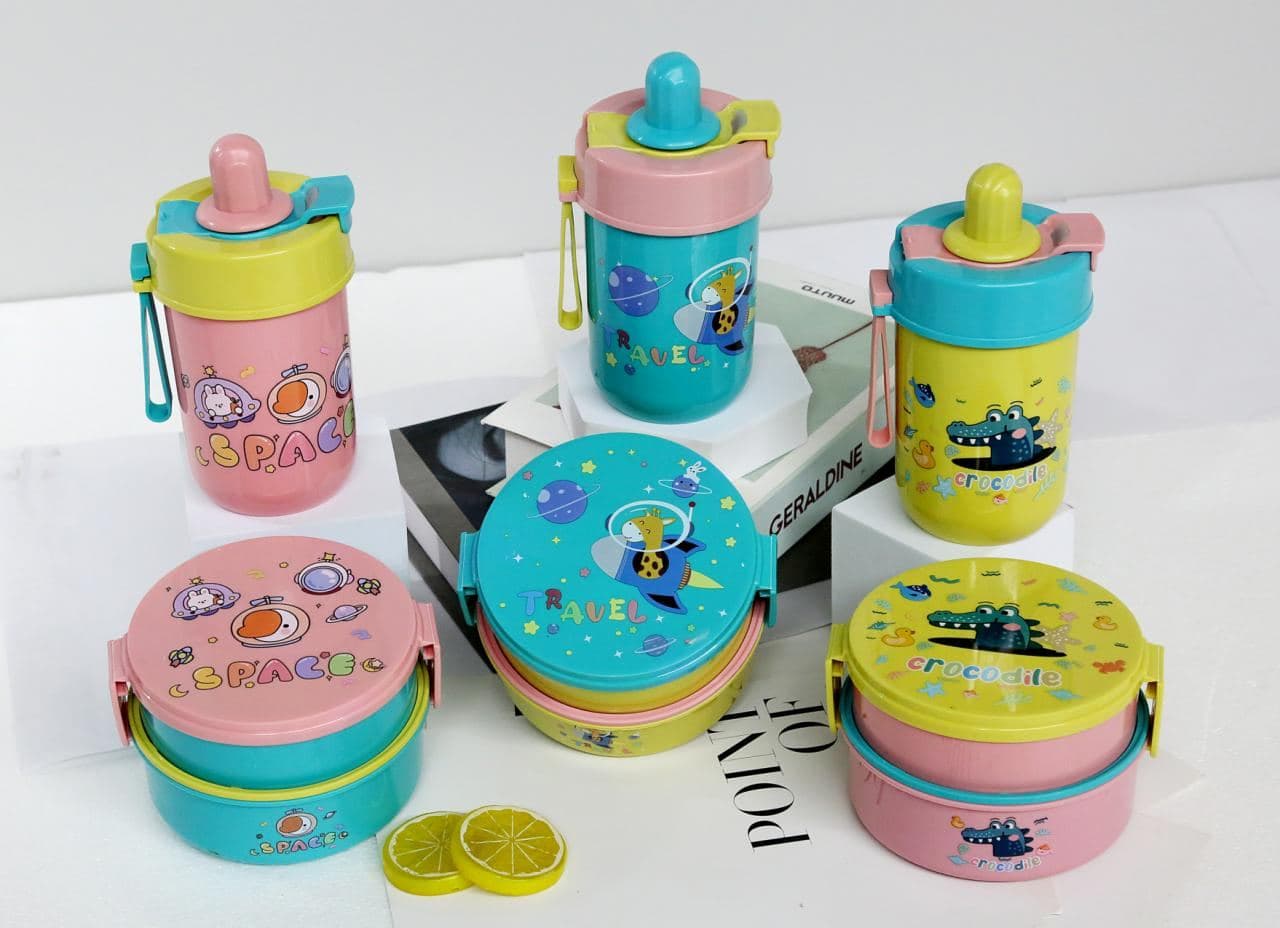 Space Print Kids Lunch Box and Water Bottle Set, 63 pcs/carton, carton 67 x 46 x 66 cm