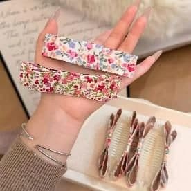Floral Print Hair Clips and Combs