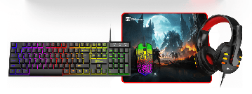 R8 2025 Wired Gaming Keyboard & Mouse & Mouse pad & Headset Combo Arabic layout