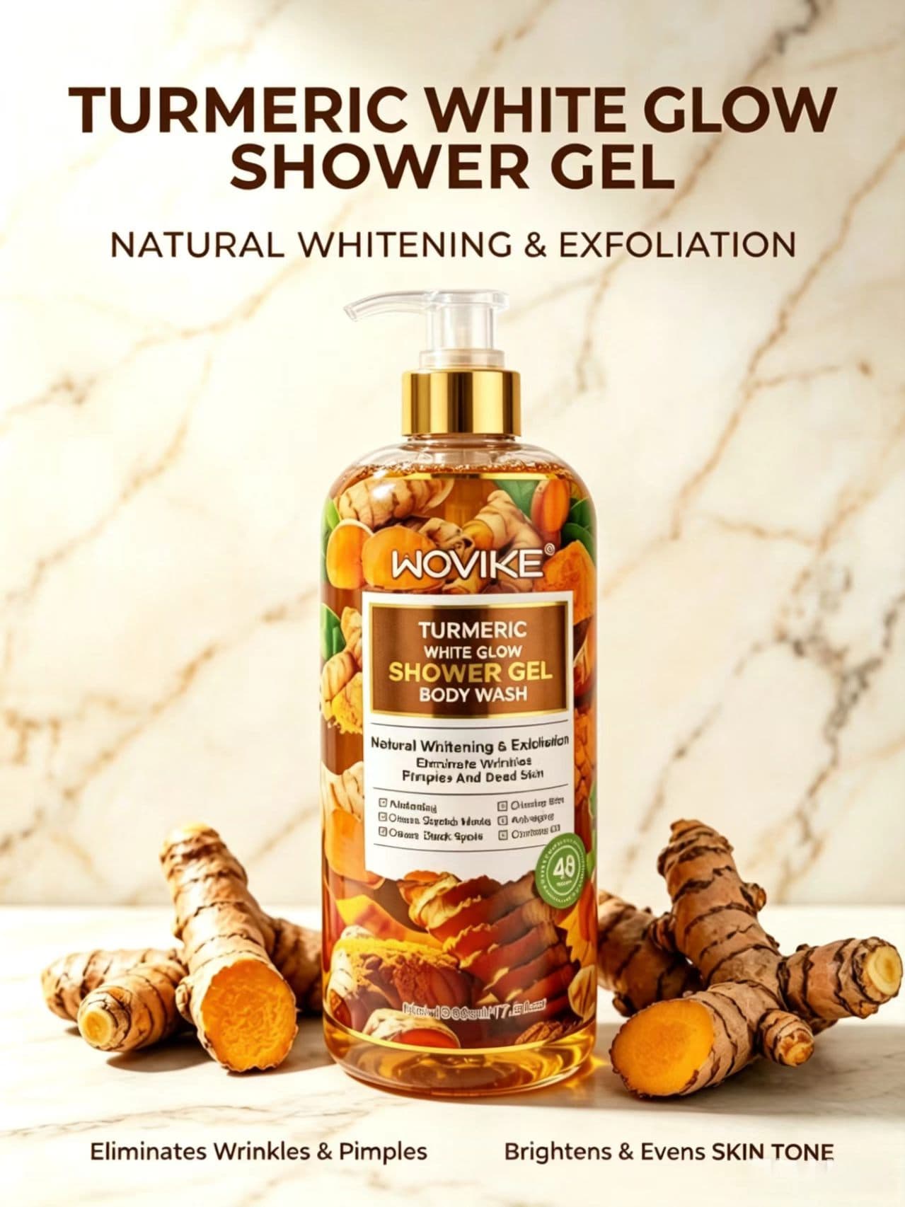 WOVIKE FR-045-4 Turmeric Body Wash, 1000ml